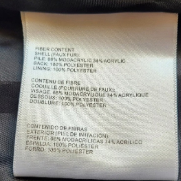 🦄 Betsey Johnson Faux Fur Floral Pattern Jacket Black & Gray 💜 - Picture 7 of 8